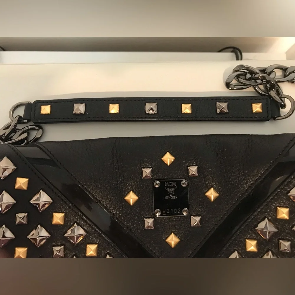 MCM Visetos Satchel Studded.